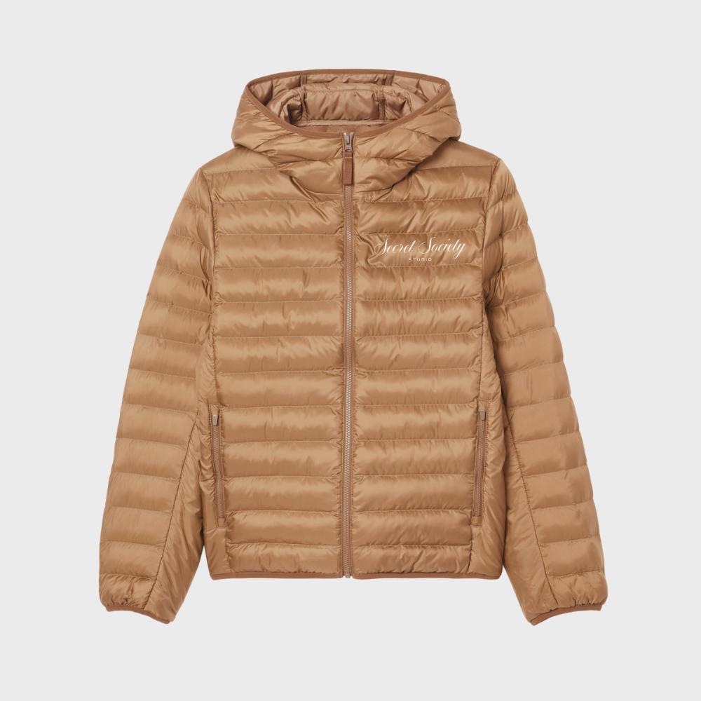 Puffer Jacket Caramel – Classic Fit, Small Quilt