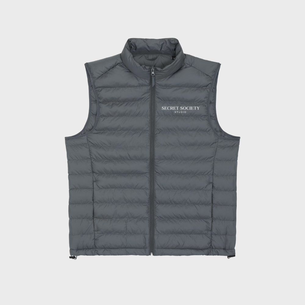 Puffer Vest Gray – Classic Fit, Small Quilt