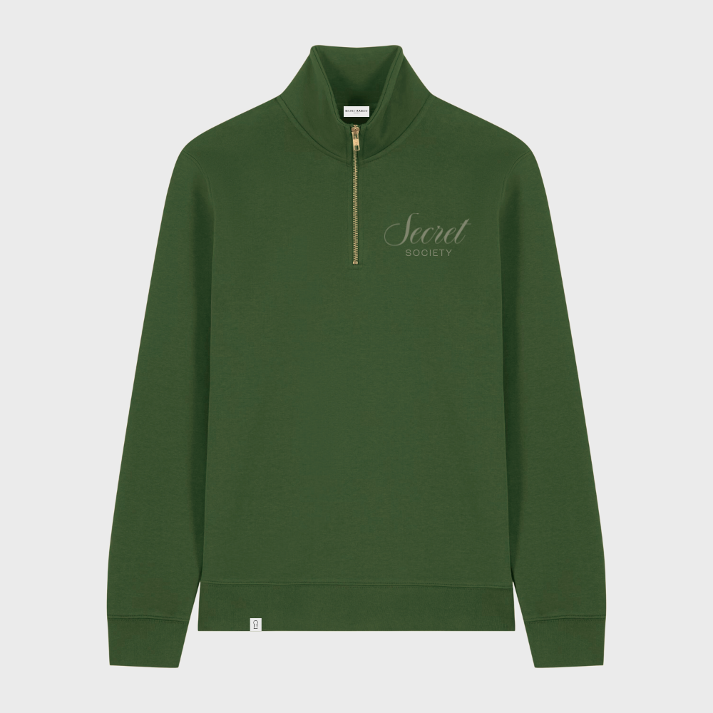 Regular Quarter Zip Jumper Green