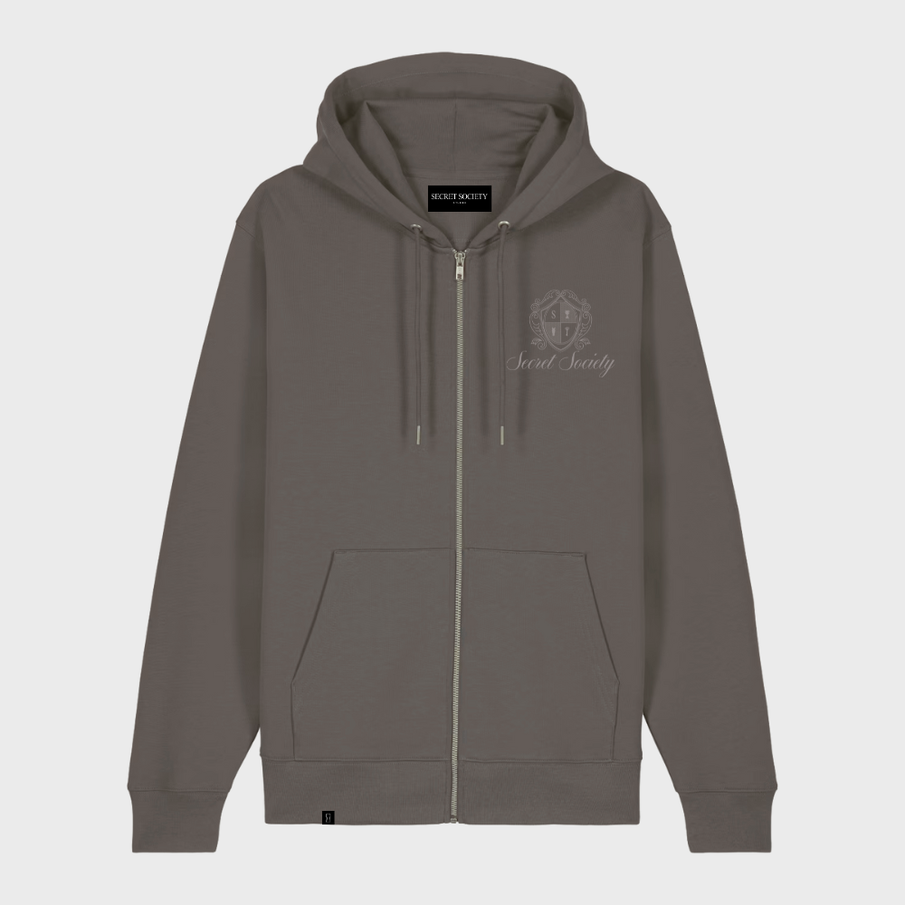 Regular Zip Hoodie Dark Grey