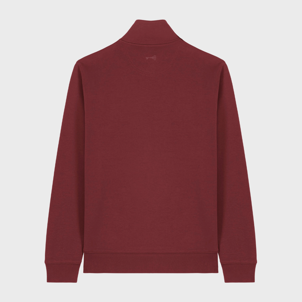 Regular Quarter Zip Jumper Red Wine