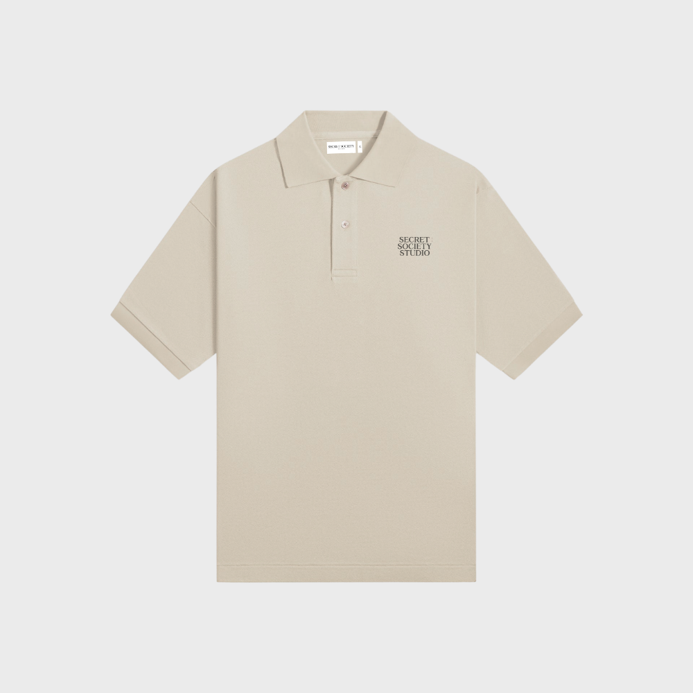 Cotton Pique Polo Beige