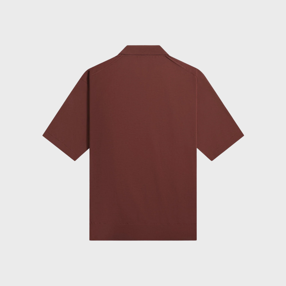 Cotton Knit Polo Brown