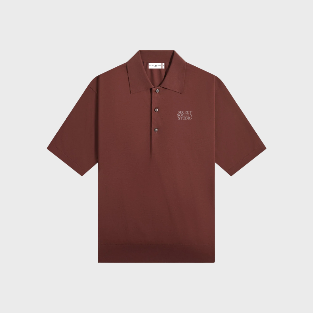 Cotton Knit Polo Brown